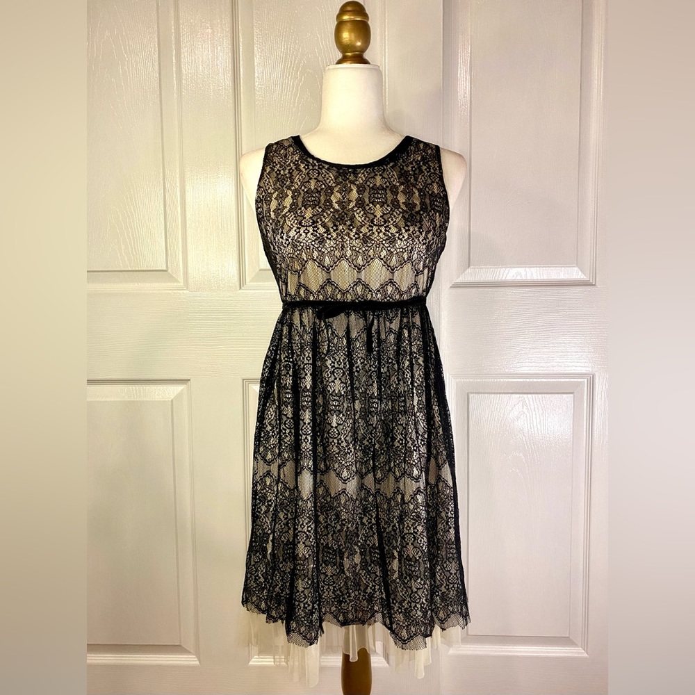 Black Lace A-Line Dress